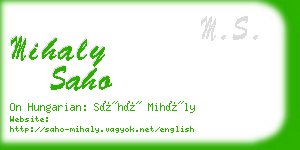 mihaly saho business card